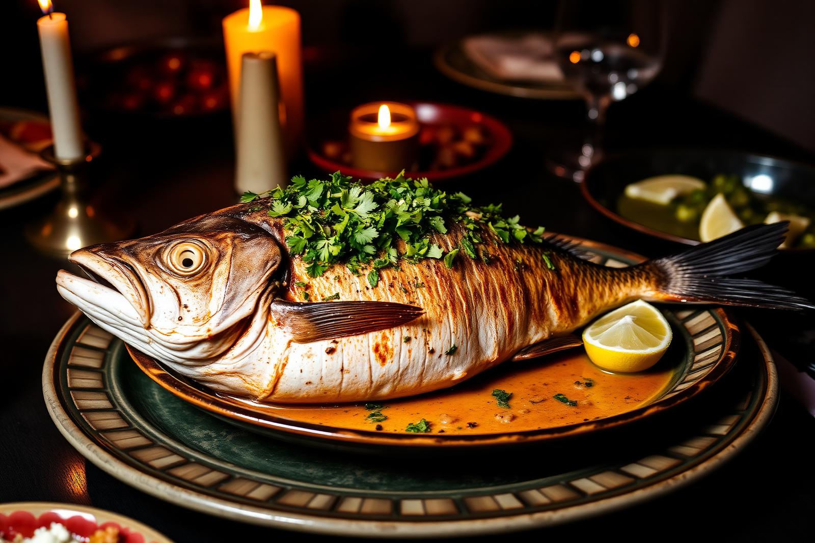Whole grilled fish